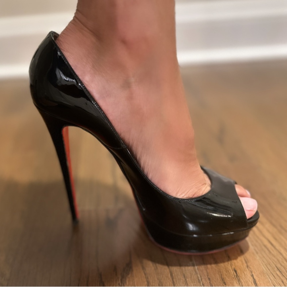 Christian Louboutin Lady Peep 150 patent calf size 38.5 excellent condition.